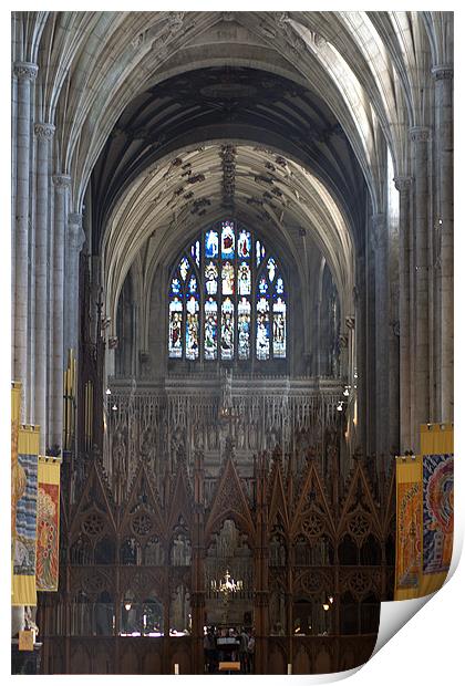 Winchester Cathedral Eastern Stained glass window Print by Chris Day