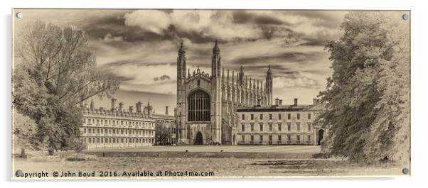  KIng's College Cambridge from the Backs toned Acrylic by John Boud