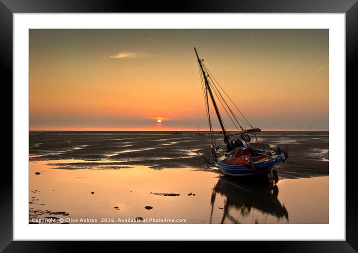 Sunset at Meols Framed Mounted Print by Clive Ashton