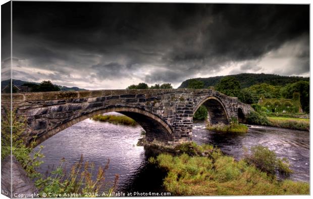 Storm over Llanwrst Canvas Print by Clive Ashton