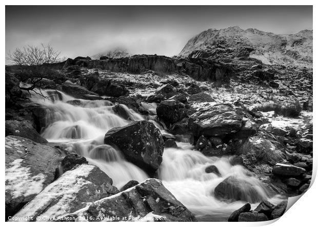 Winter Waterfall Print by Clive Ashton