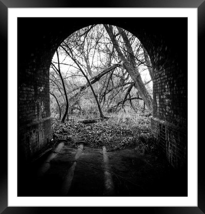 Spooky woodland tunnel  Framed Mounted Print by paul middleton