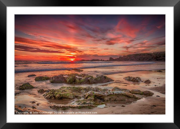 Sunset at Crooklets Beach Framed Mounted Print by John Cummings