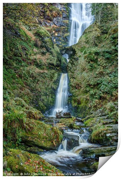 Pystll Rhaeadr Waterfall Print by John Cummings