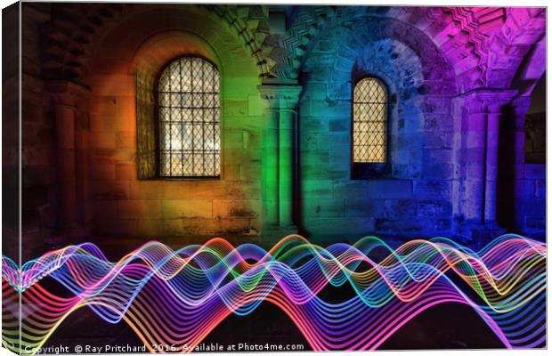 Light Painting in the Castle Canvas Print by Ray Pritchard