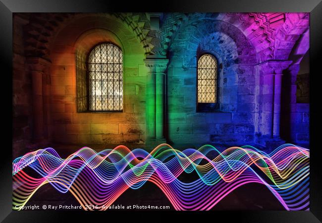 Light Painting in the Castle Framed Print by Ray Pritchard