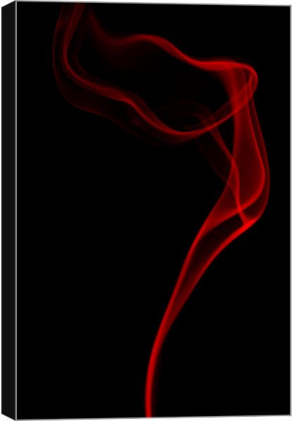 Red smoke on black background Canvas Print by Sonia Packer