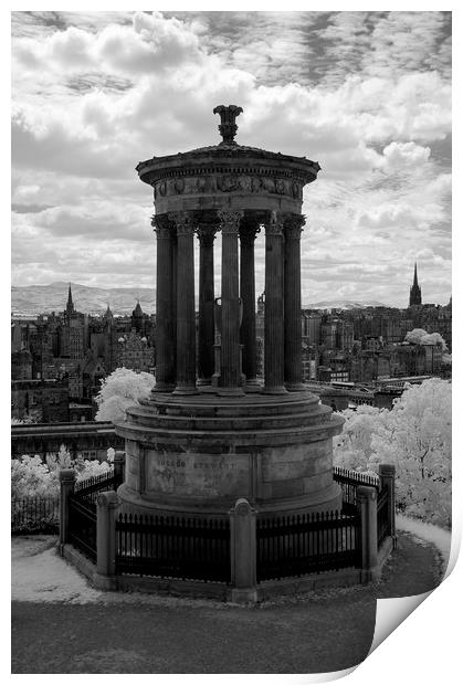 Calton Hill, Edinburgh, infrared Print by Sonia Packer
