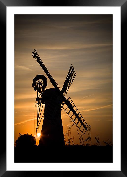Summer Evening at thurne windmill Framed Mounted Print by Simon Wrigglesworth