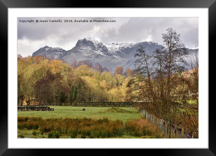 The Langdale Pikes Framed Mounted Print by Jason Connolly