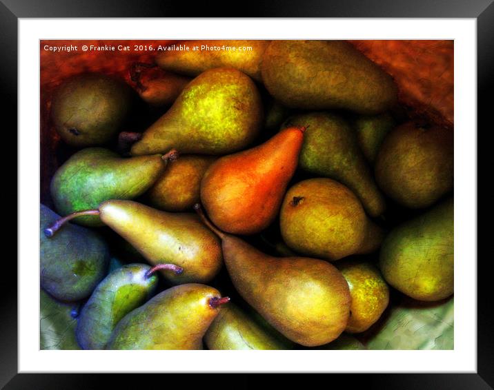 Still Life with Pears Framed Mounted Print by Frankie Cat