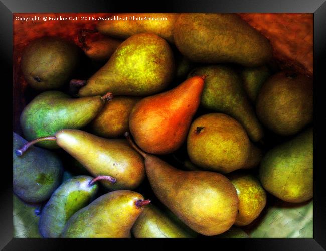 Still Life with Pears Framed Print by Frankie Cat