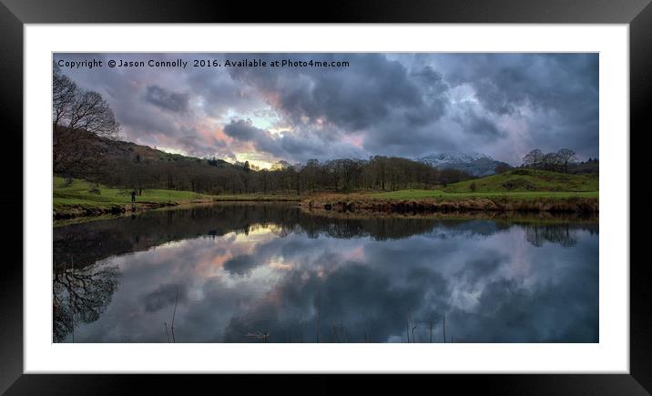 River Brathay Dusk Framed Mounted Print by Jason Connolly
