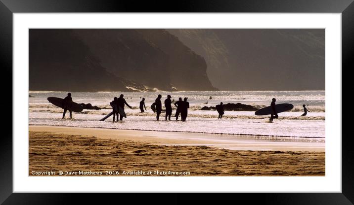 Surf Silhouettes Framed Mounted Print by Dave Matthews