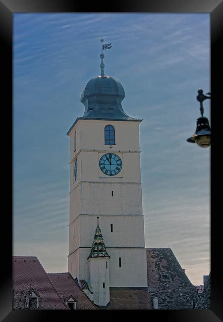 Old Council Tower Sibiu Romania Framed Print by Adrian Bud