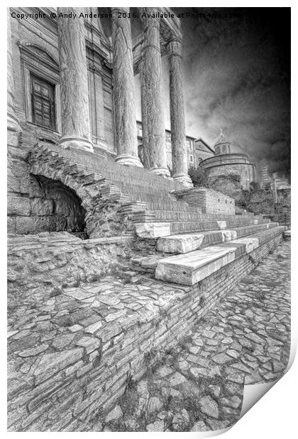 Roman Forum Temple of Antoninus and Faustina Print by Andy Anderson