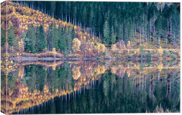 Loch Garry Reflections #5 Canvas Print by Paul Andrews