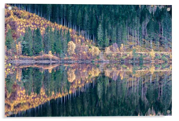 Loch Garry Reflections #5 Acrylic by Paul Andrews