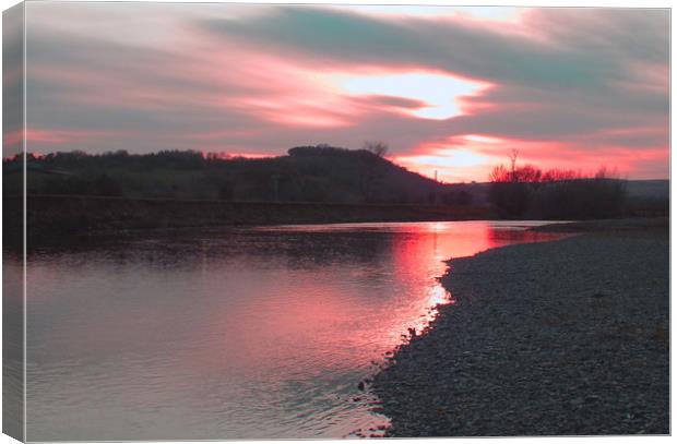 red river sky Canvas Print by paul ratcliffe