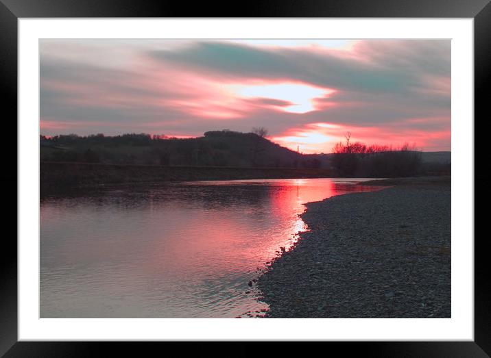 red river sky Framed Mounted Print by paul ratcliffe