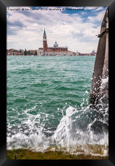 Across the Lagoon to San Giorgio Maggiore, Venice Framed Print by Ian Collins