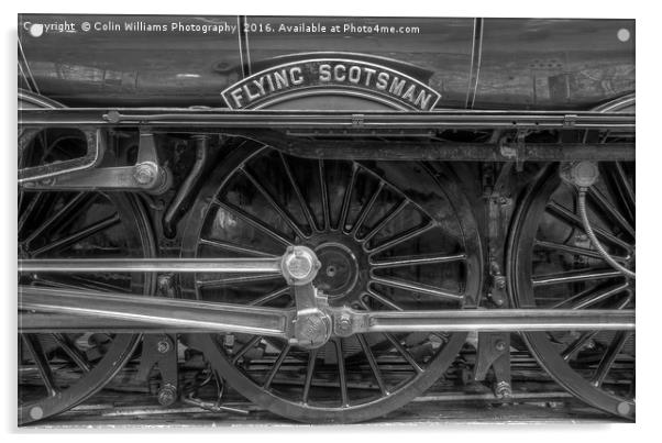 The Return Of The Flying Scotsman 1 BW Acrylic by Colin Williams Photography