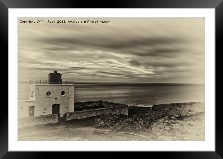 Bamburgh lighthouse, Northumberland.  Framed Mounted Print by Phil Reay