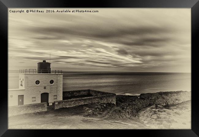 Bamburgh lighthouse, Northumberland.  Framed Print by Phil Reay