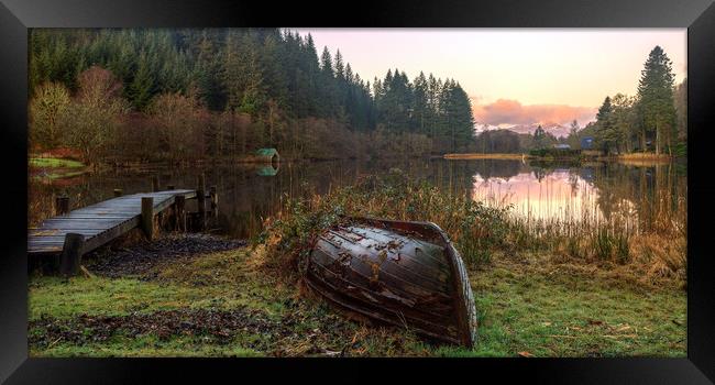 Sunrise over Loch Ard Framed Print by Miles Gray