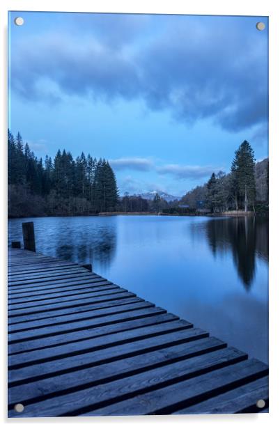The Blue Hour, Loch Ard Acrylic by Miles Gray
