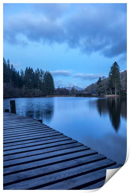 The Blue Hour, Loch Ard Print by Miles Gray