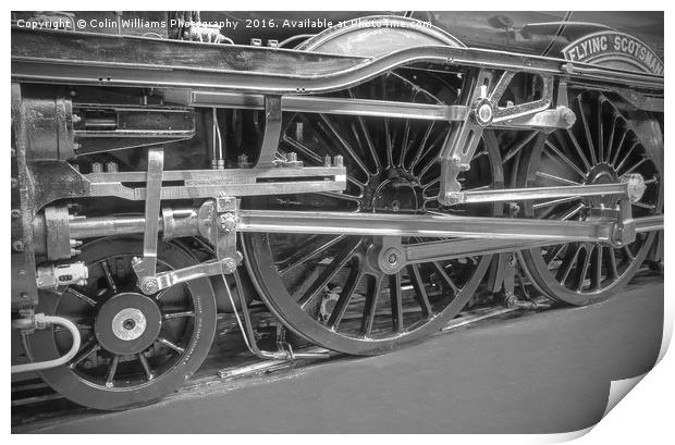 The Return Of The Flying Scotsman 2 BW Print by Colin Williams Photography