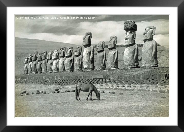 EASTER ISLAND VISTA Framed Mounted Print by CATSPAWS 