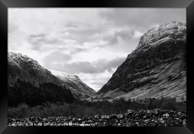 The Snow Capped Mountains of Glen Coe Framed Print by Jane Braat