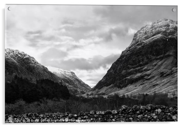 The Snow Capped Mountains of Glen Coe Acrylic by Jane Braat