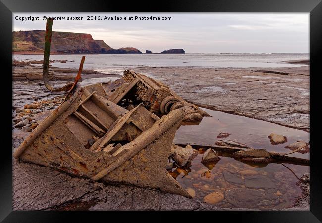 SEA WRECK Framed Print by andrew saxton