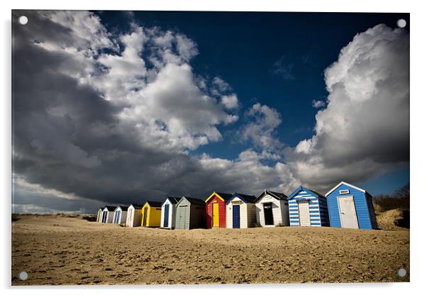 Beach Huts Acrylic by Simon Wrigglesworth