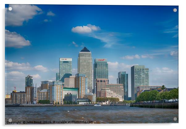Canary Wharf in London's Docklands viewed from The Acrylic by John Boud