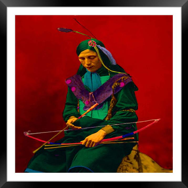Cherokee Indian Pop Art Framed Mounted Print by Matthew Lacey