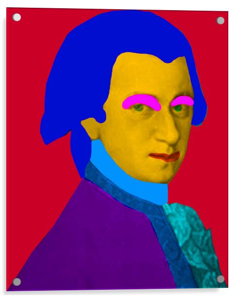 Mozart pop Art Acrylic by Matthew Lacey