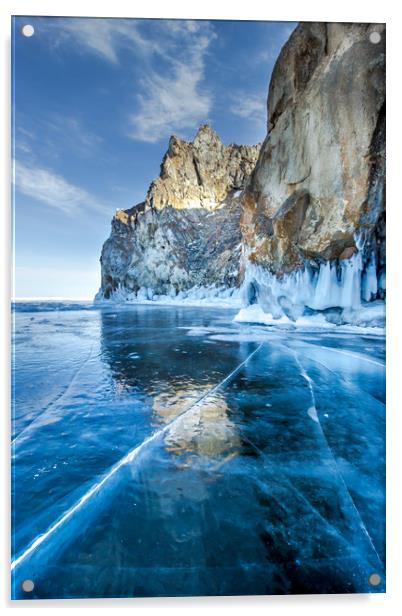 Blue Ice of the Lake Baikal Acrylic by Svetlana Korneliuk