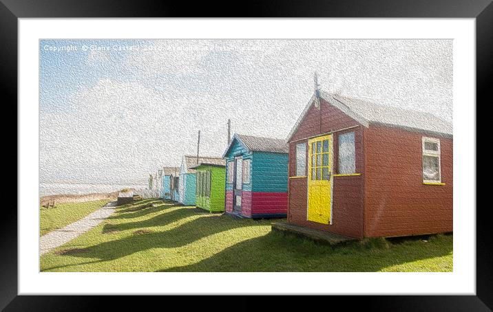Little homes by the sea Framed Mounted Print by Claire Castelli
