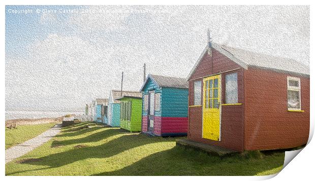 Little homes by the sea Print by Claire Castelli