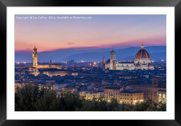 The Duomo and Palazzo Vecchio, Florence Framed Mounted Print by Ian Collins