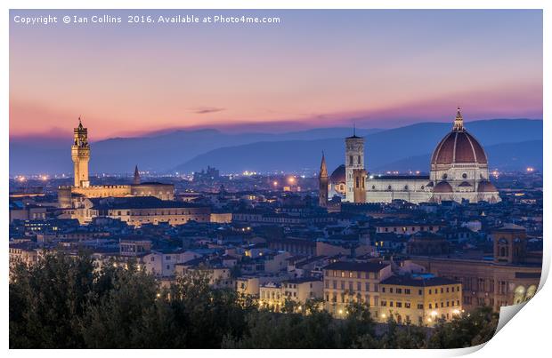 The Duomo and Palazzo Vecchio, Florence Print by Ian Collins