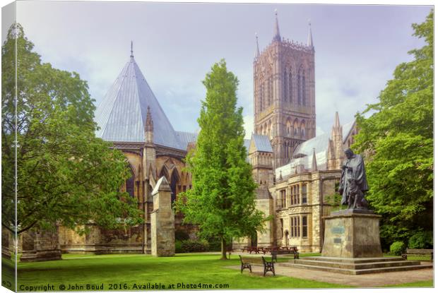 Lincoln Cathedral Alfred Lord Tennyson Canvas Print by John Boud