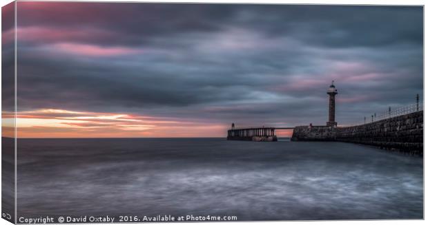 sunset over Whitby harbour Canvas Print by David Oxtaby  ARPS