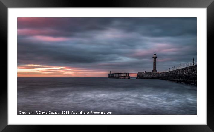 sunset over Whitby harbour Framed Mounted Print by David Oxtaby  ARPS