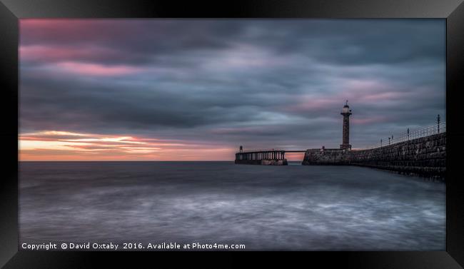 sunset over Whitby harbour Framed Print by David Oxtaby  ARPS