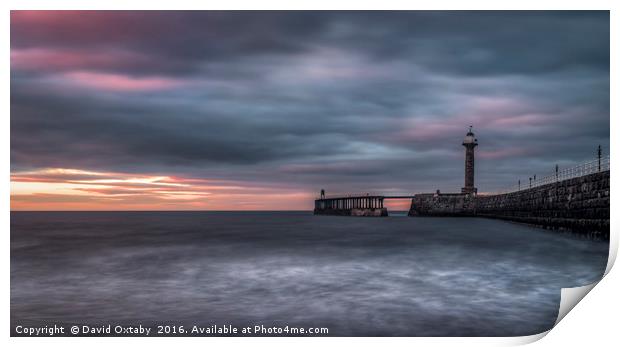 sunset over Whitby harbour Print by David Oxtaby  ARPS